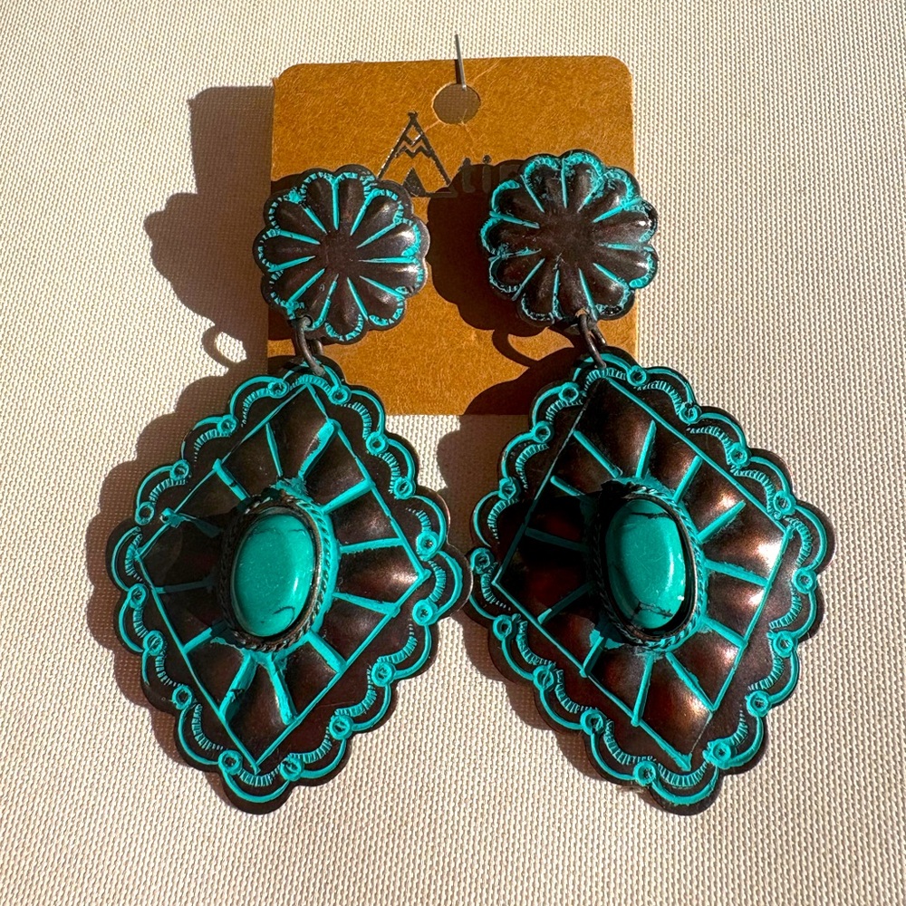 Metal earrings…Western look